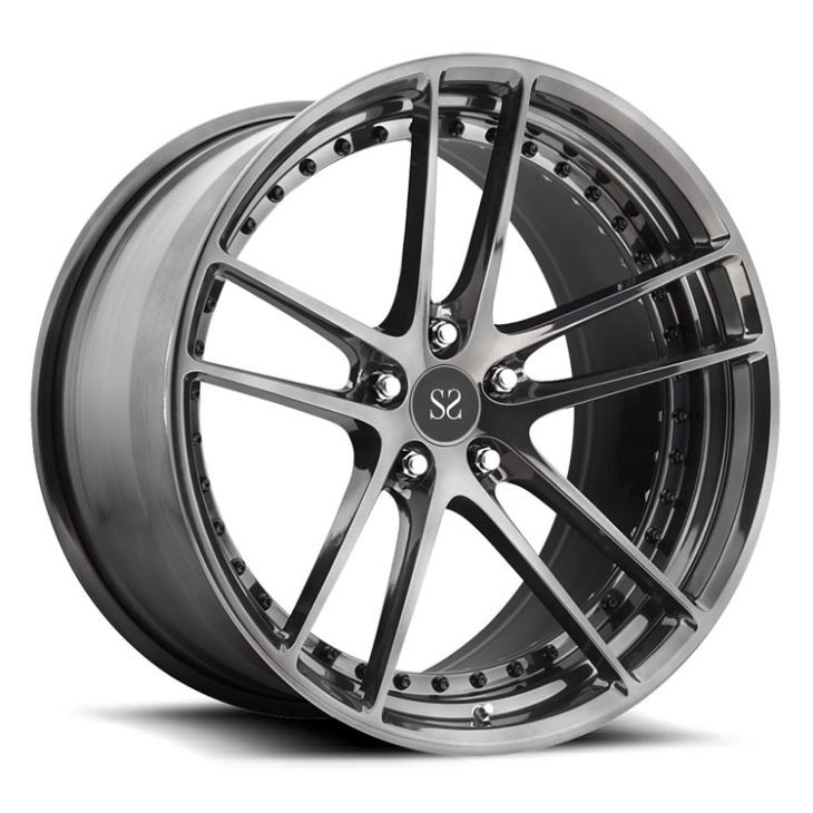 21 hüvelykes lépcsőzetes fekete megmunkálású 2 PC-s kovácsolt felnik Ferrari 458 Italia 5x114.3-hoz