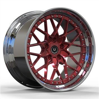 Bentley Benttayga 22X11 egyedi 2-PC kovácsolt ötvözet felnik polírozott ajak plusz matt vörös lemez