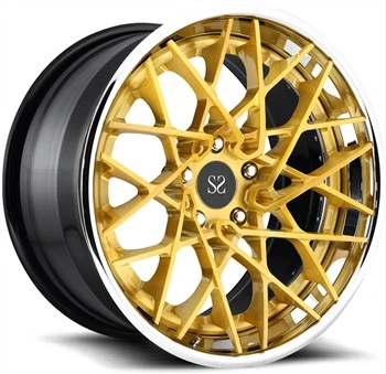 FerrariF12 Berlinetta 21x9,5|22x12,5 egyedi 3-PC kovácsolt alumínium ötvözet felnik polírozott ajak és arany felület
